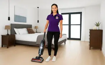 Girl Vacuuming Bedroom