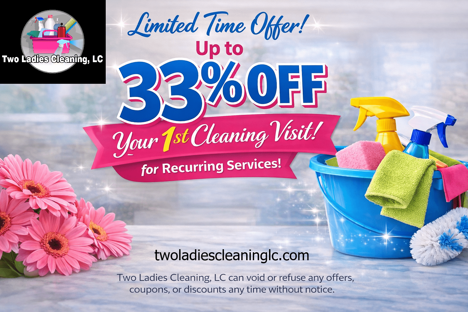 Up to 33 off 1st cleaning for recurring with logo